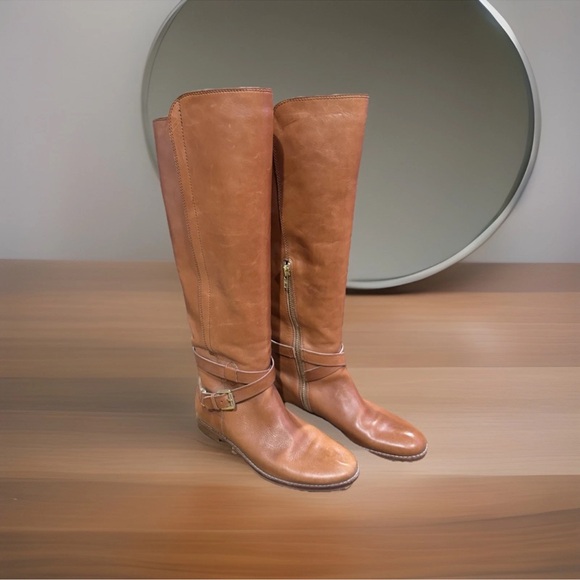 Coach Shoes - Coach: Elegant Tan Leather Knee-High Boots size 8.5